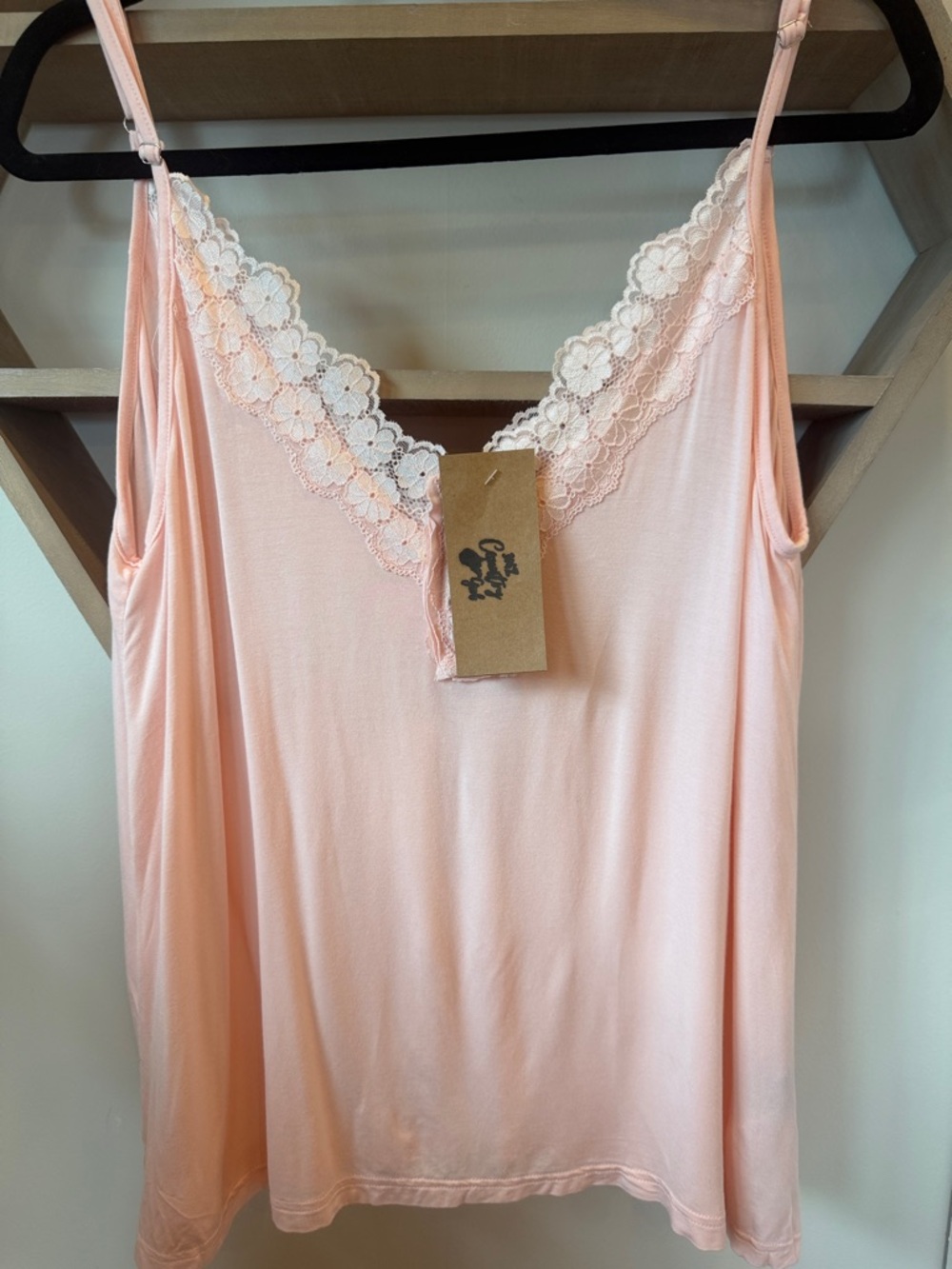 POL Soft Blush Lace-Trim Chemise Cami